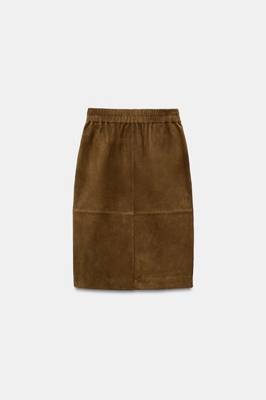 ZW COLLECTION LIMITED EDITION SUEDE LEATHER SKIRT - Toffee by Zara - Image 8
