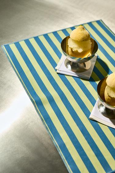 JOGO AMERICANO RESINADO LISTRADO - Azulado da Zara