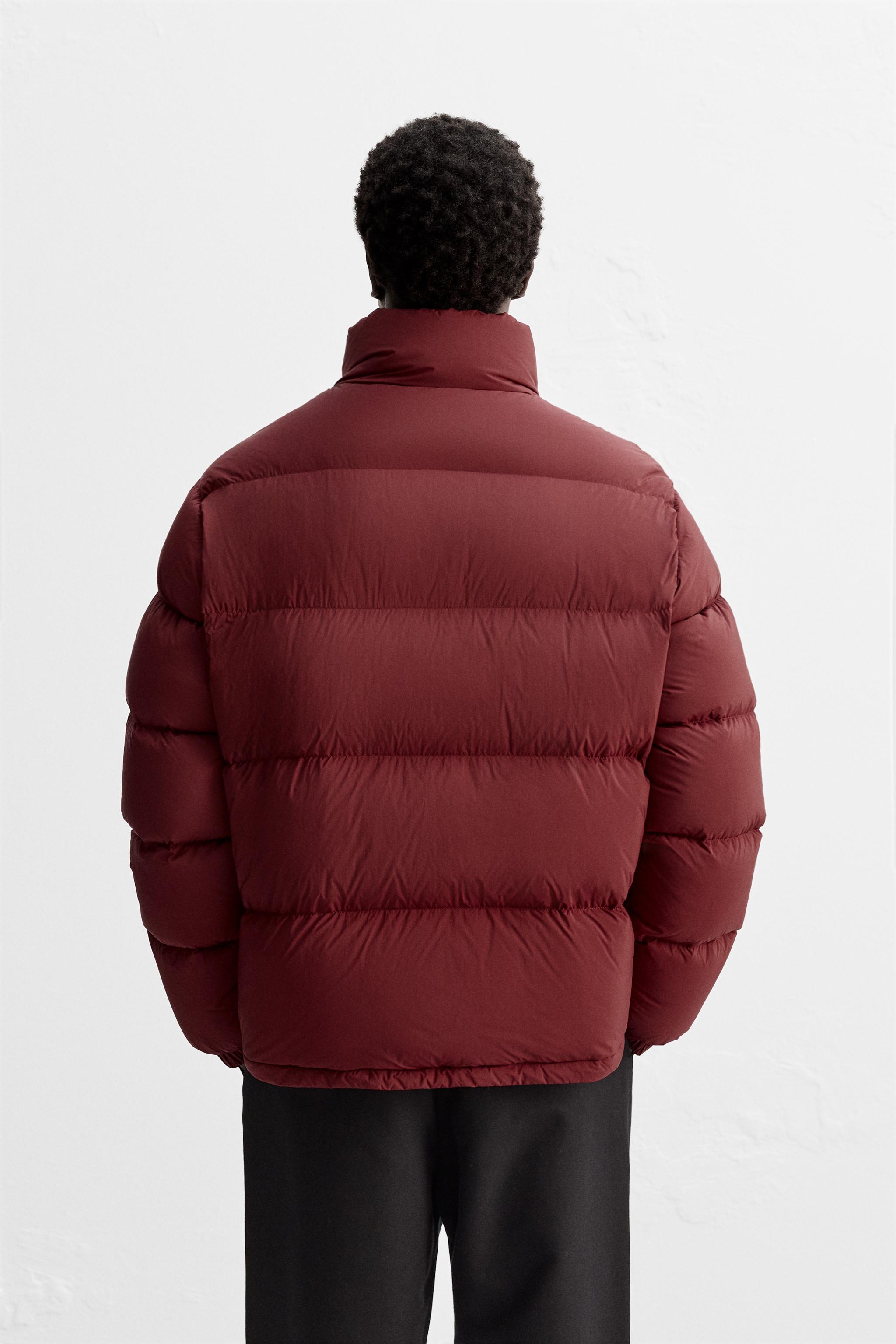 WATER REPELLENT DOWN JACKET Maroon ZARA United Kingdom