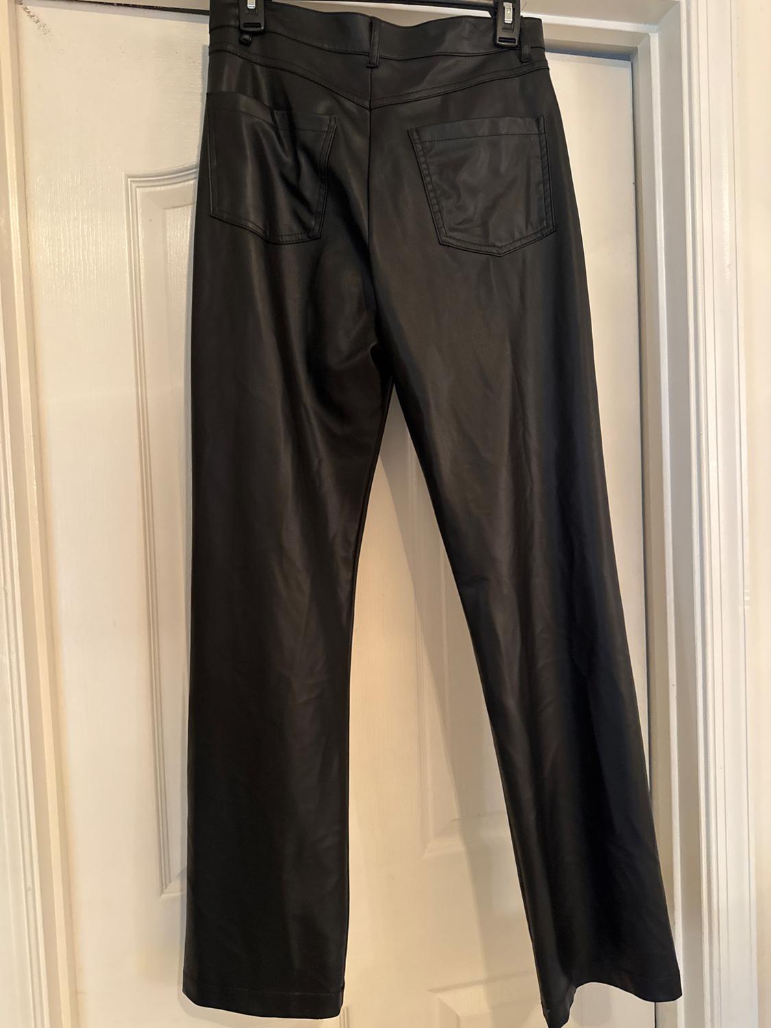 FAUX LEATHER STRAIGHT LEG PANTS - Image 3