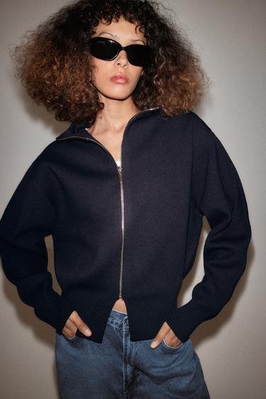 CHAQUETA PUNTO CREMALLERA - Marino de Zara