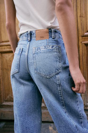 JEAN Z1975 BARREL TAILLE HAUTE COURT À COUTURES - Bleu moyen de Zara - Image 6