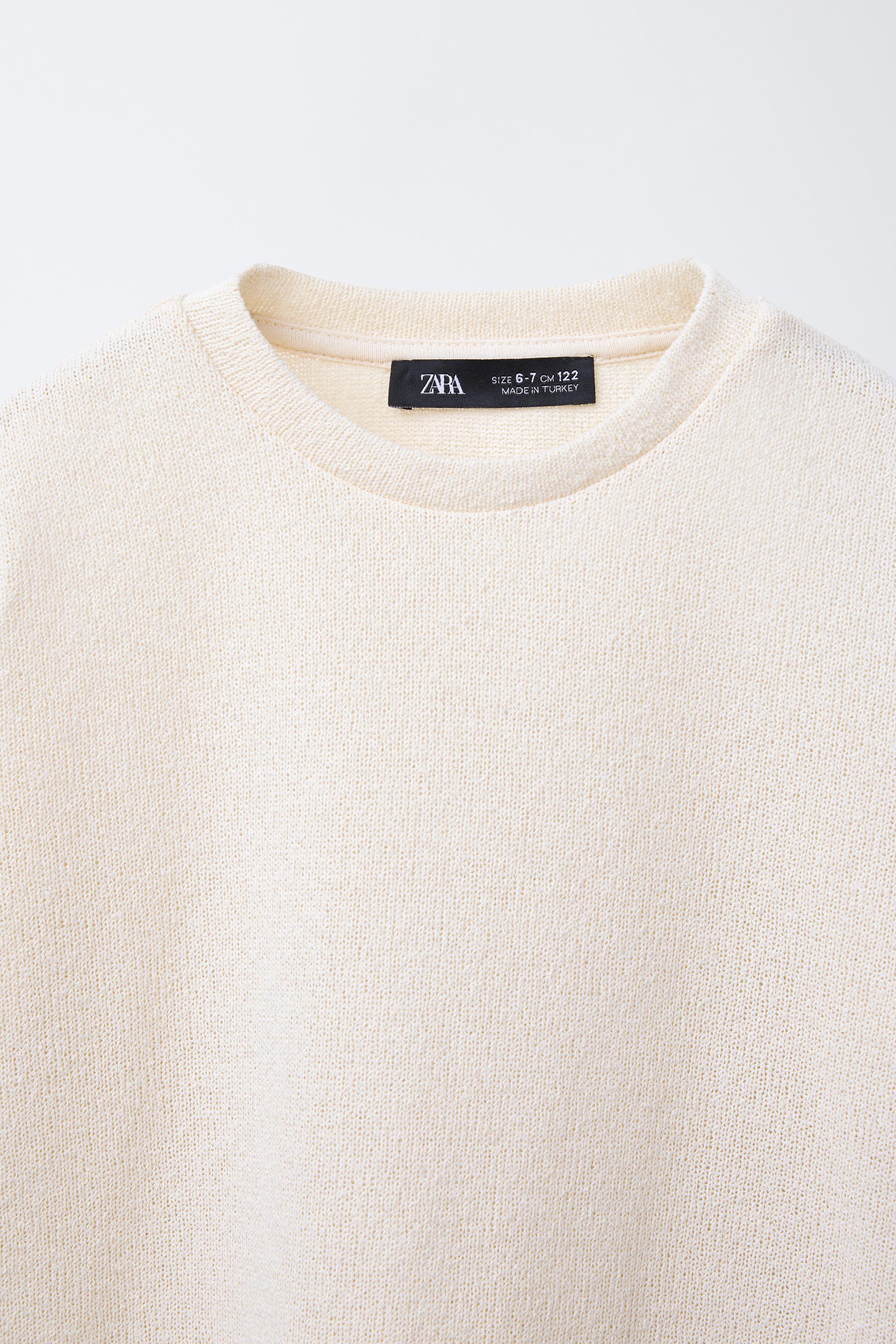 ★ドイツ発*ZARA*新作*ニットTシャツ/WHITE★ ニット Tシャツ - エクリュ | ZARA Japan / 日本