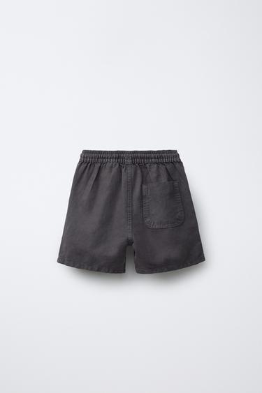 LINEN BLEND BERMUDA SHORTS - Anthracite grey by Zara - Image 1
