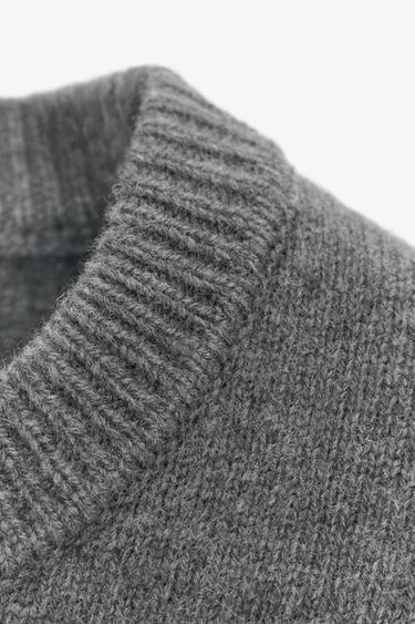 WOOL BLEND KNIT SHOULDER PLEAT TANK TOP - Mid-grey by Zara - Image 6