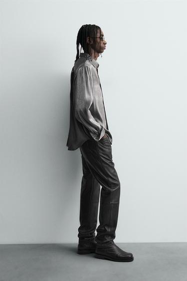 CHEMISE FLUIDE BRILLANTE - Argent de Zara - Image 3