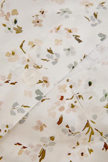 DRAP DE DESSUS IMPRIMÉ FLEUR - Écru de Zara - Image 4