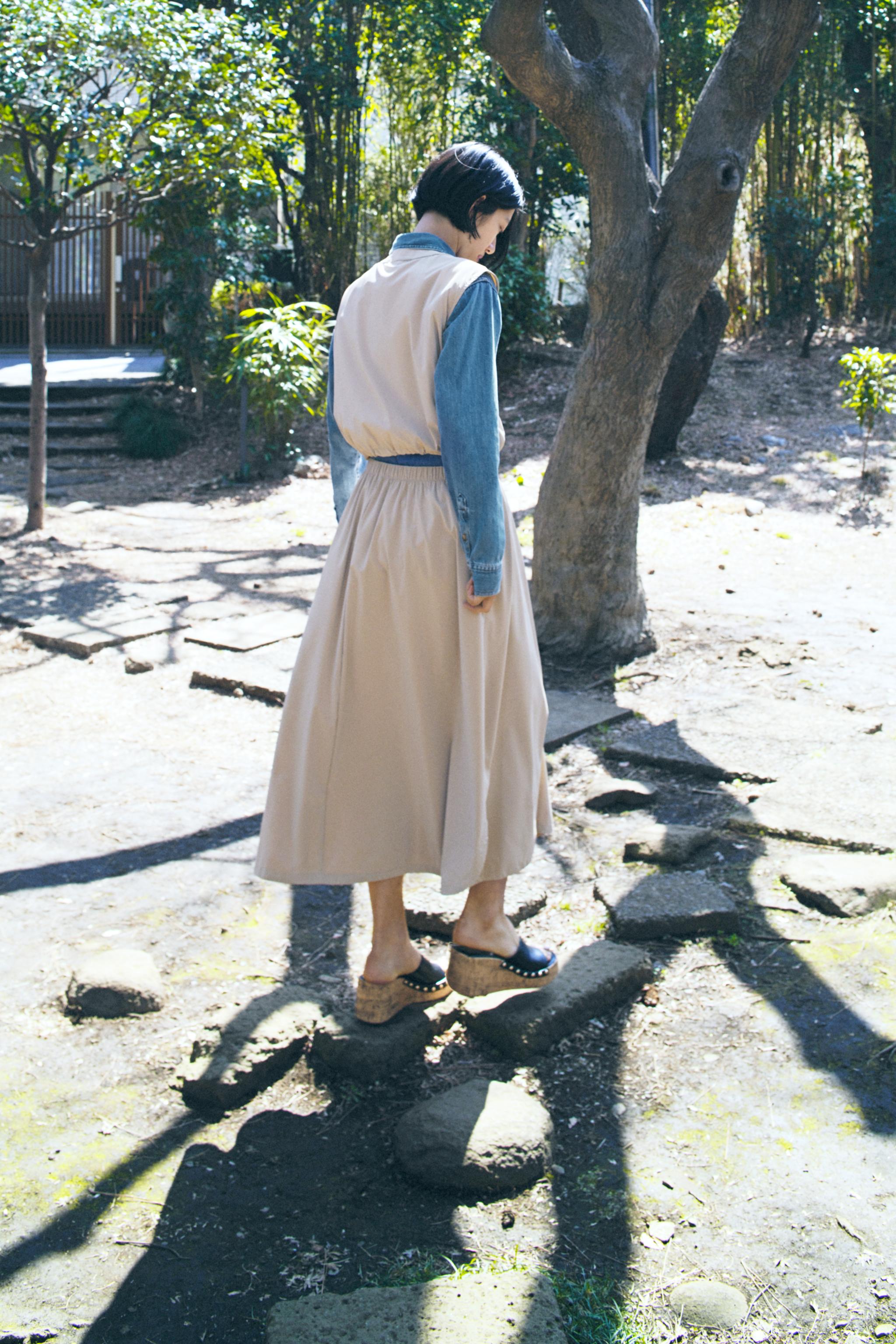 ラウンドヘムミディ丈スカート - ミディアムキャメル | ZARA