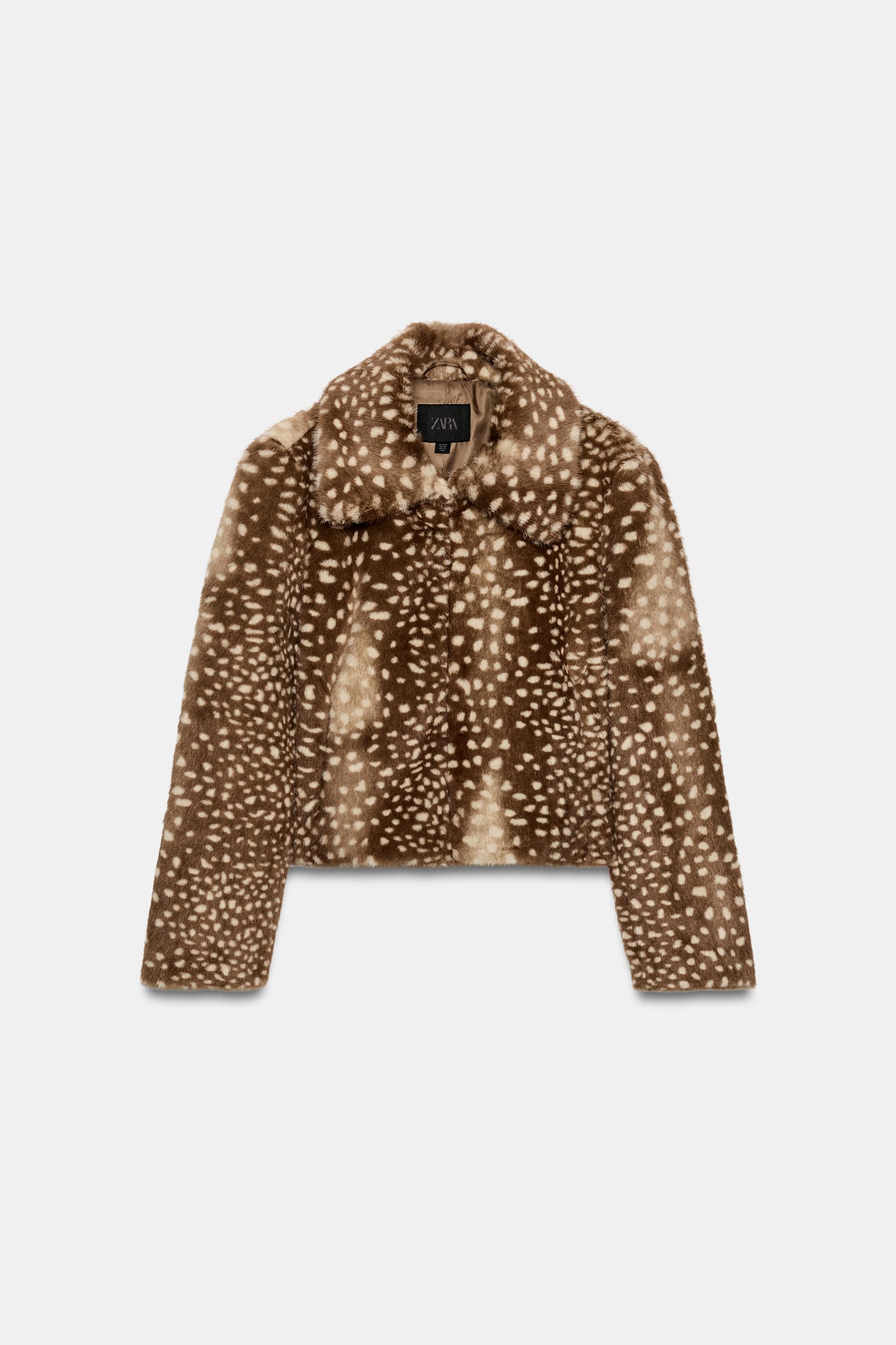 Printed Faux Fur Jacket