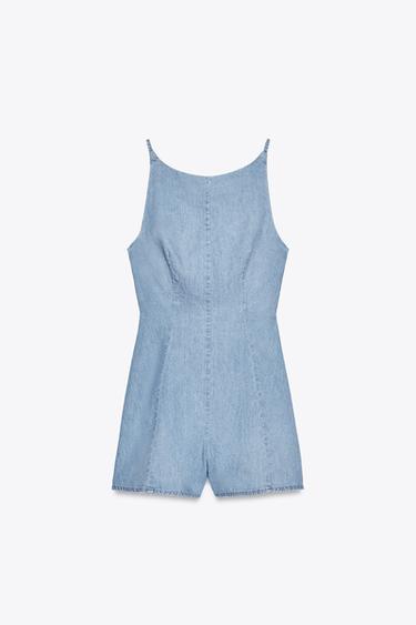 COMBI-SHORT EN DENIM TRF - Bleu clair de Zara - Image 5