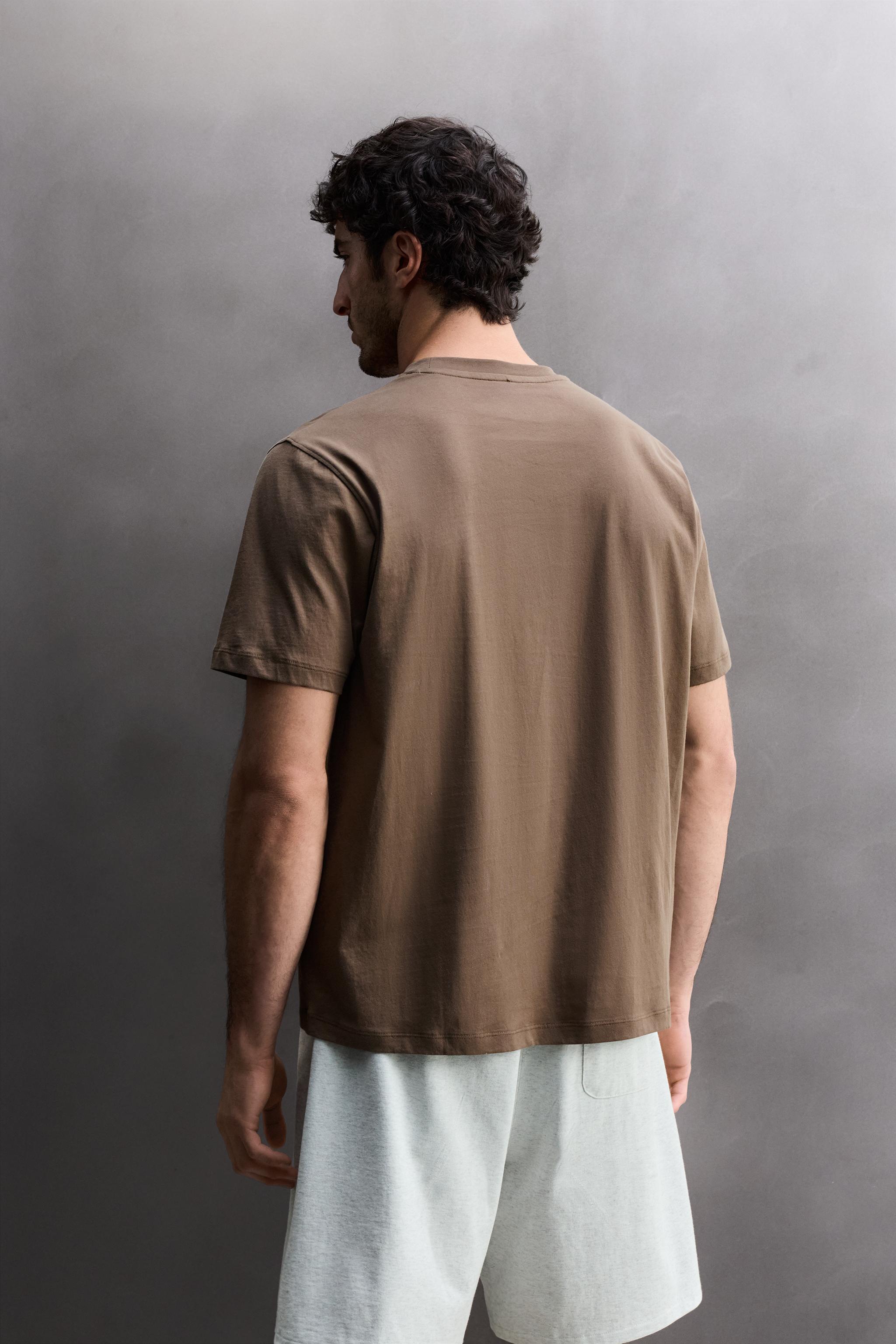 Zara BASIC PAMUKLU ANTRENMAN T-SHIRT'Ü görsel 7