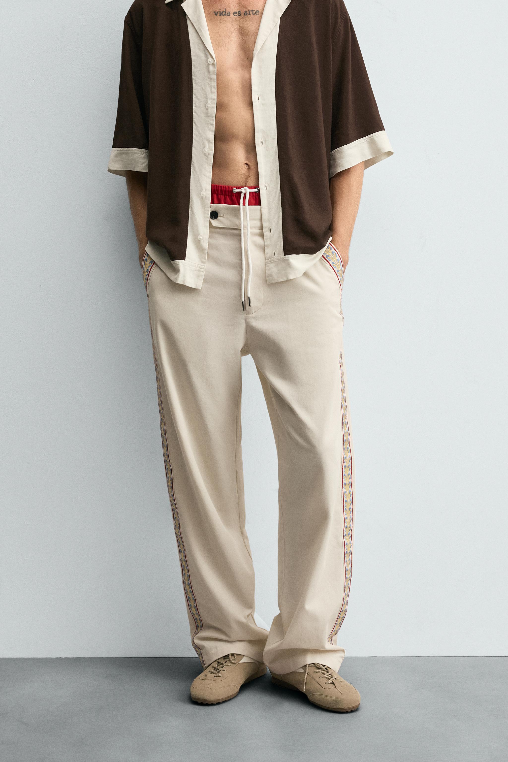 EMBROIDERED BAND PANTS