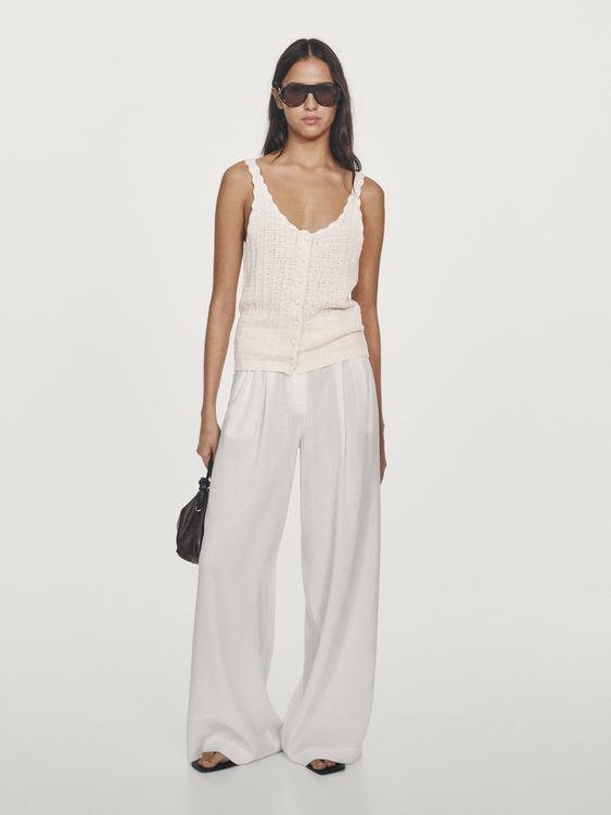 Crochet top with button details