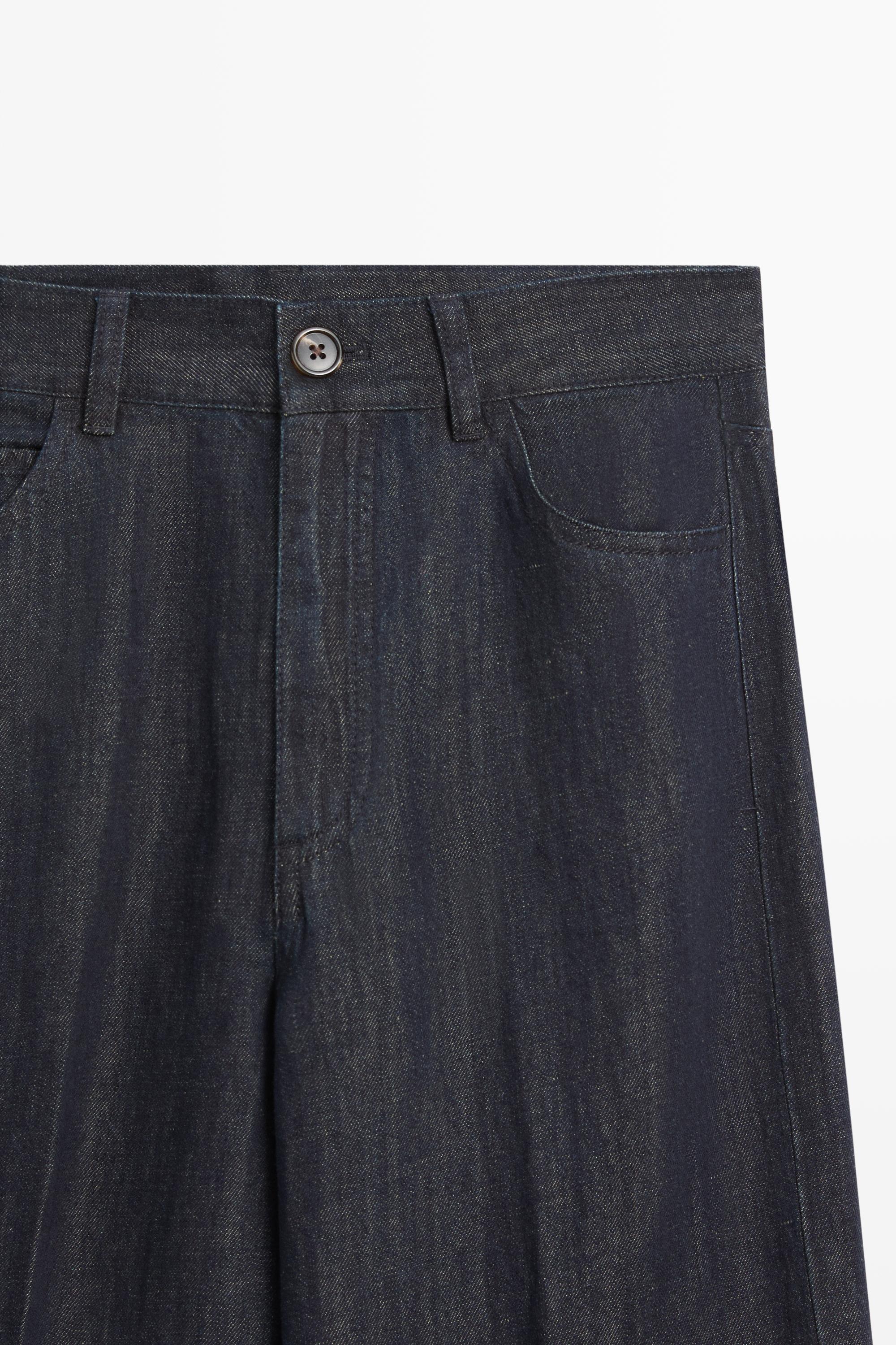 Pantalon palazzo denim taille haute