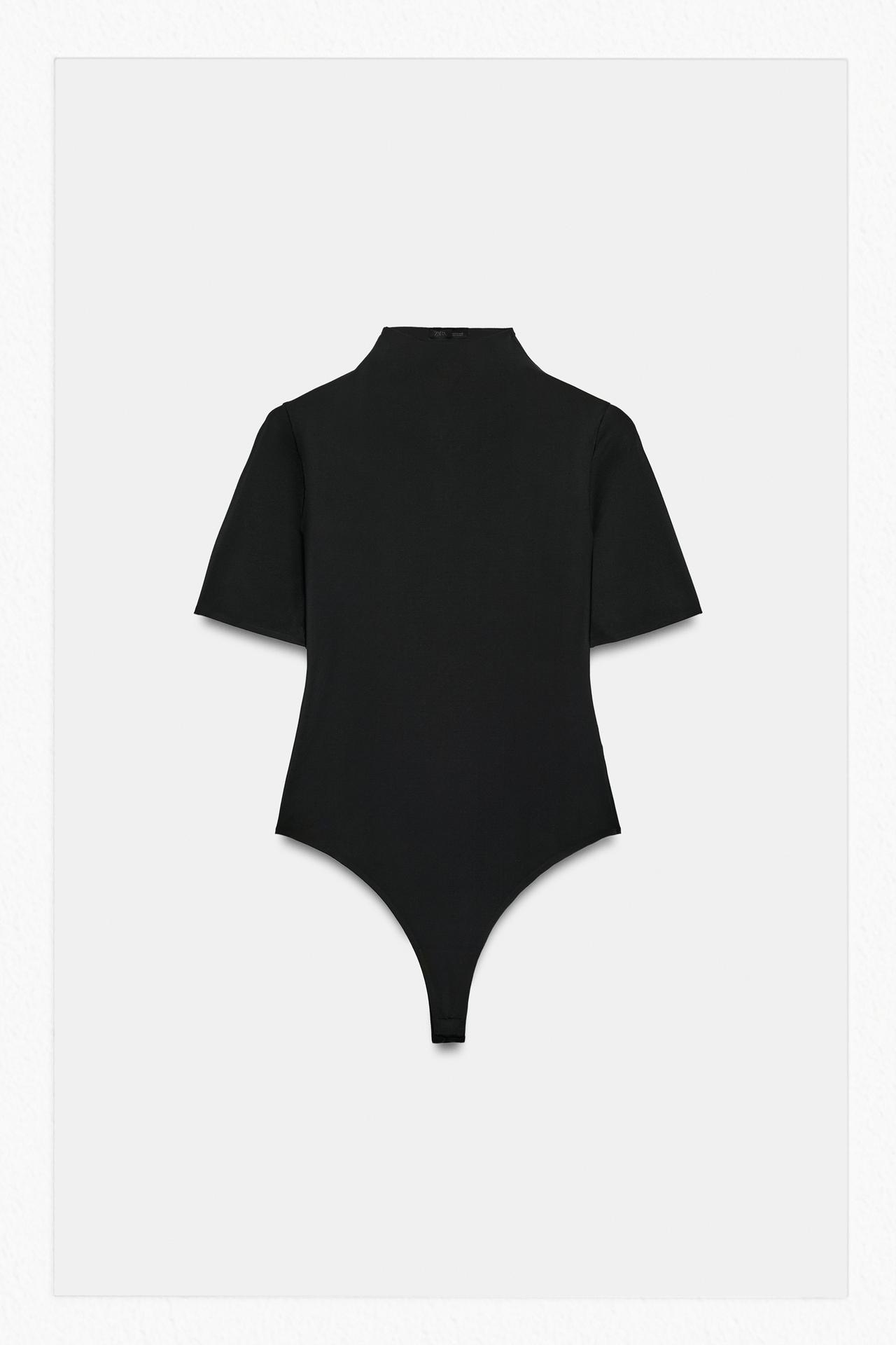 HIGH NECK BODYSUIT — Black
