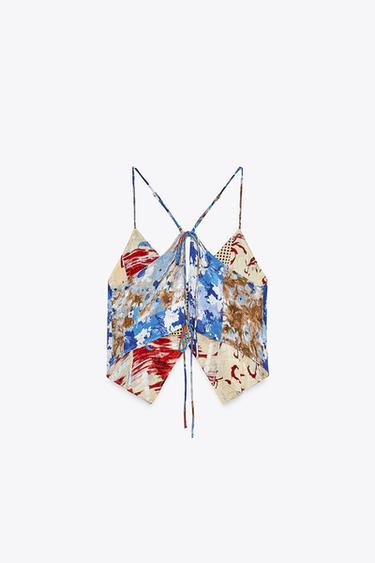 REVERSIBLE ASYMMETRIC PRINTED TOP - Multicoloured by Zara - Image 6