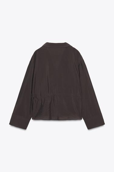 CHEMISE À LACETS - Marron de Zara - Image 5