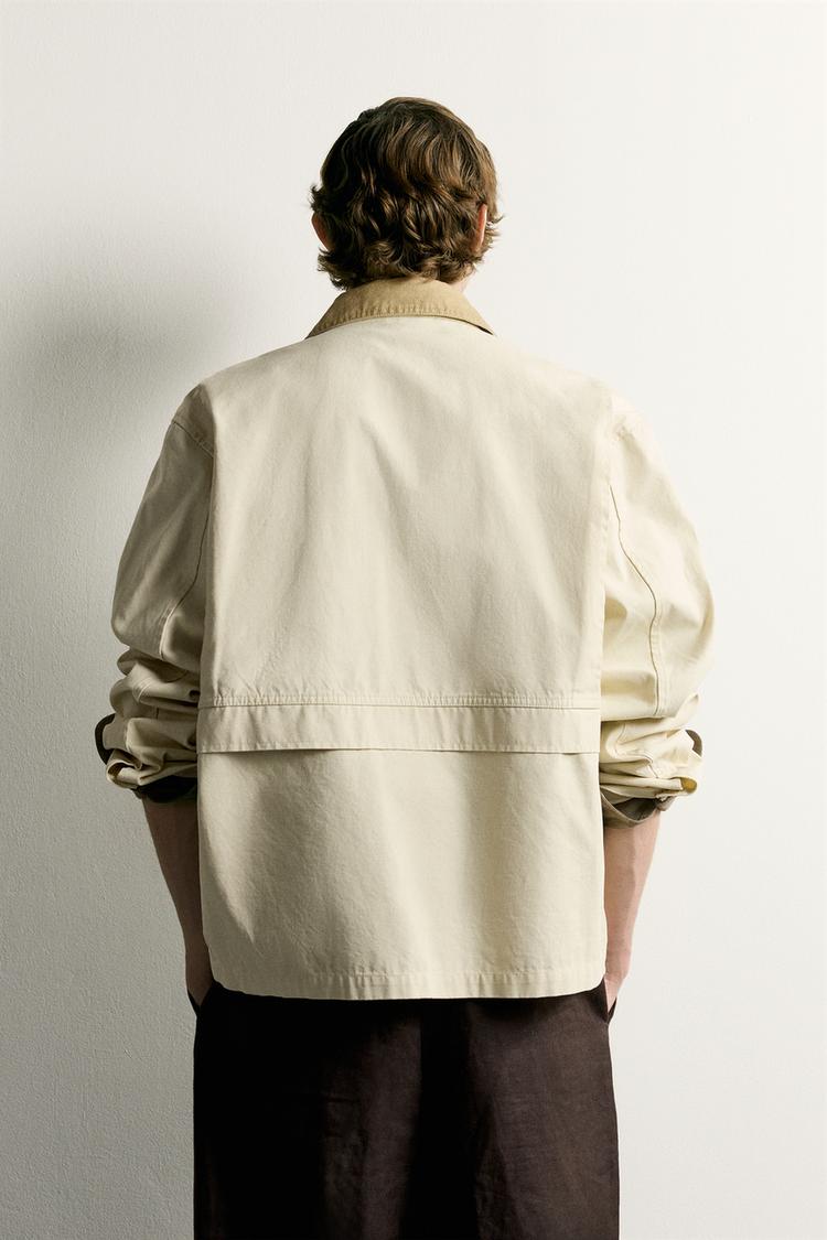 Chaqueta de corte relajado con cuello contrastante 3