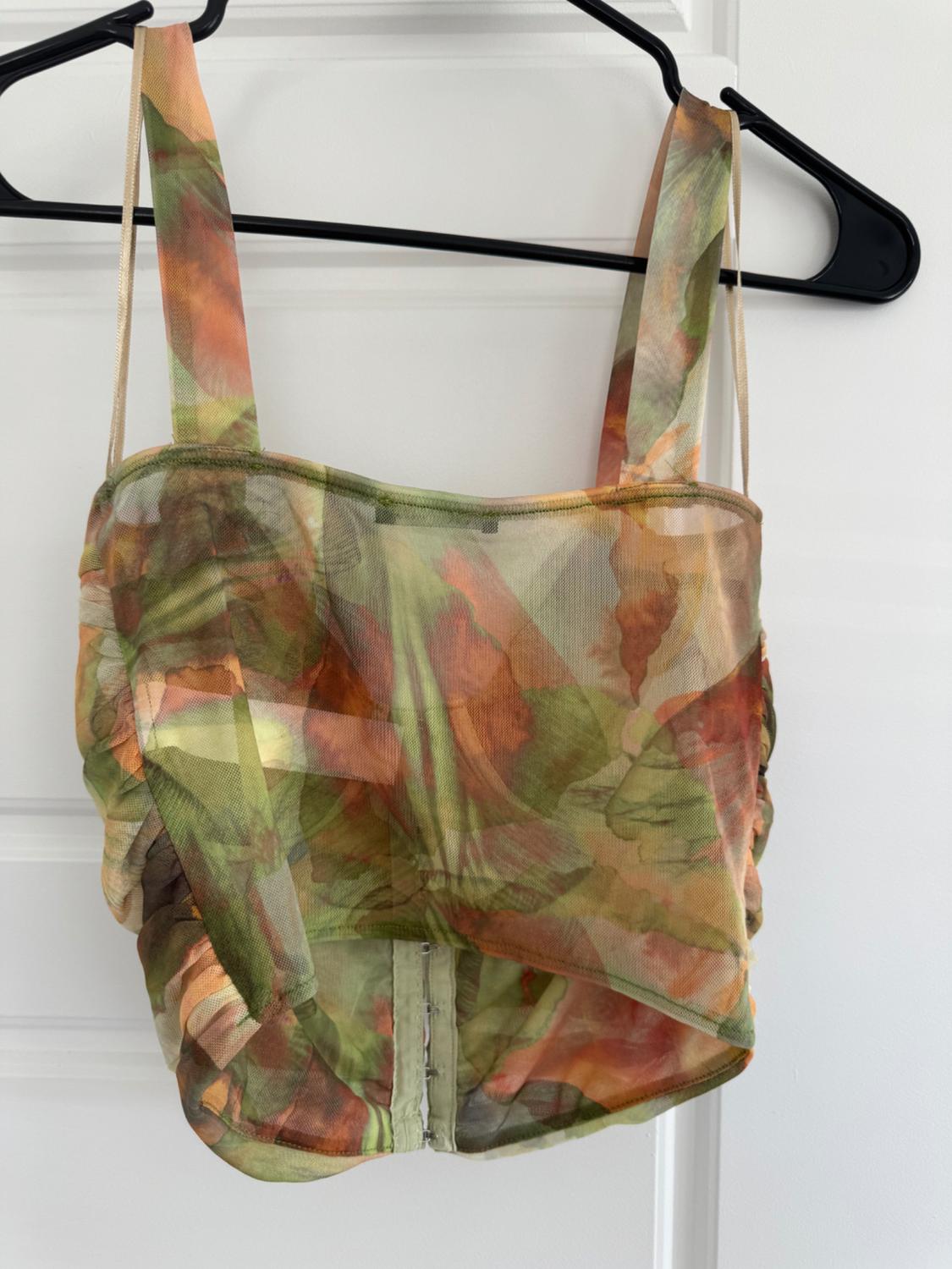 PRINTED TULLE CORSET TOP - Image 2