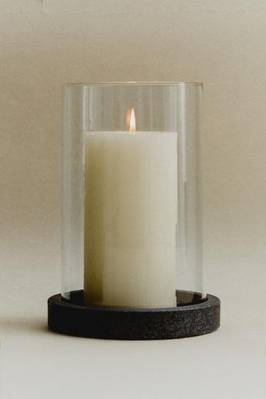GLASS LANTERN VASE - Black by Zara