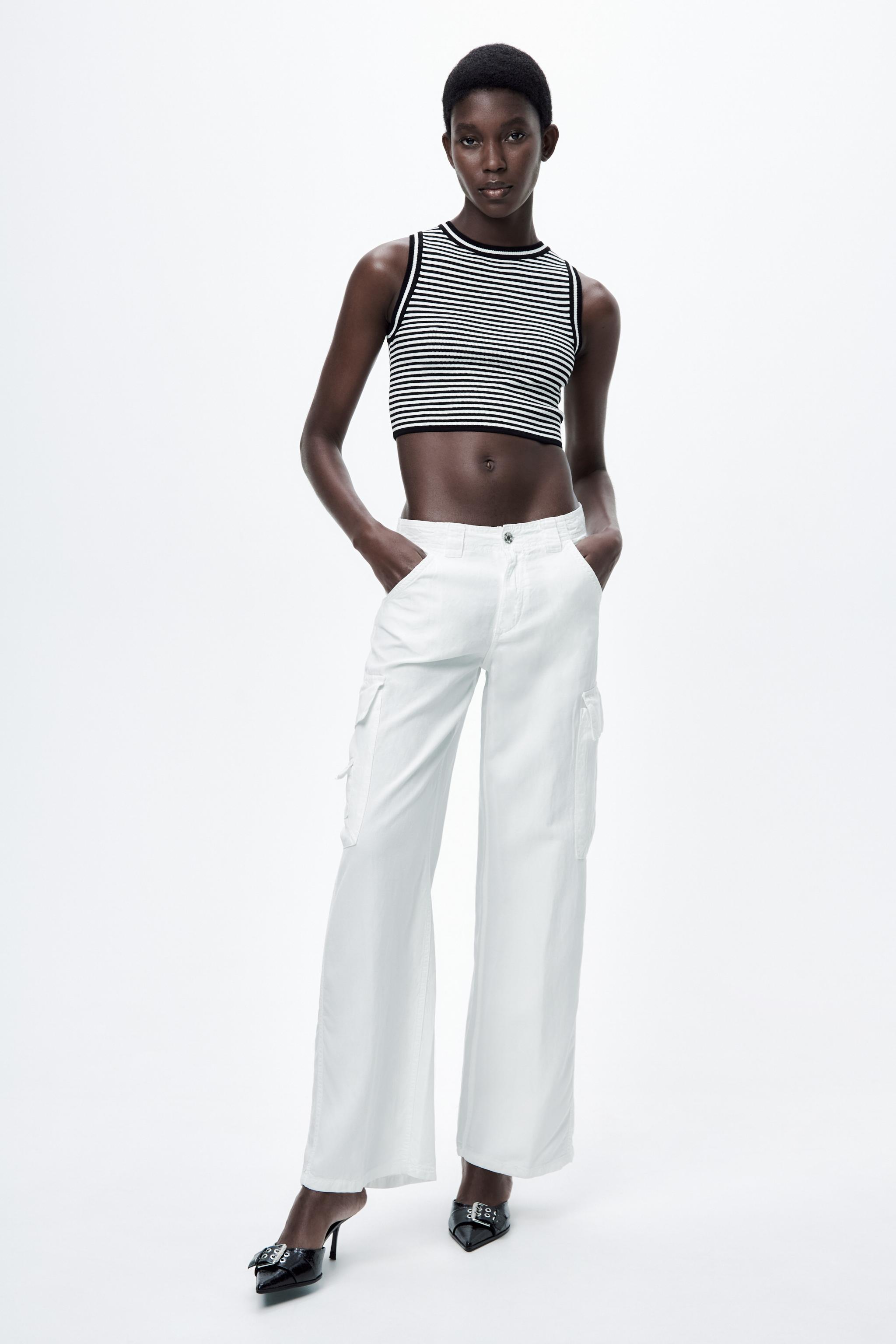 Zara hotsell white trousers