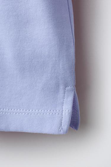 T-SHIRT UNI INTERLOCK - Bleu pastel de Zara - Image 3