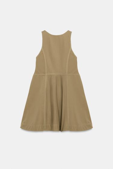 WASHED POPLIN DRESS - Dark khaki by Zara - Image 3