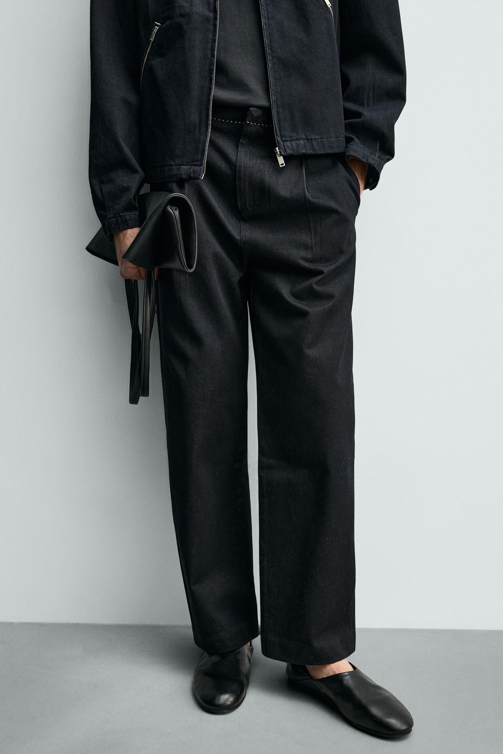 PANTALON CHINO DENIM SURPIQÛRES CONTRASTÉES