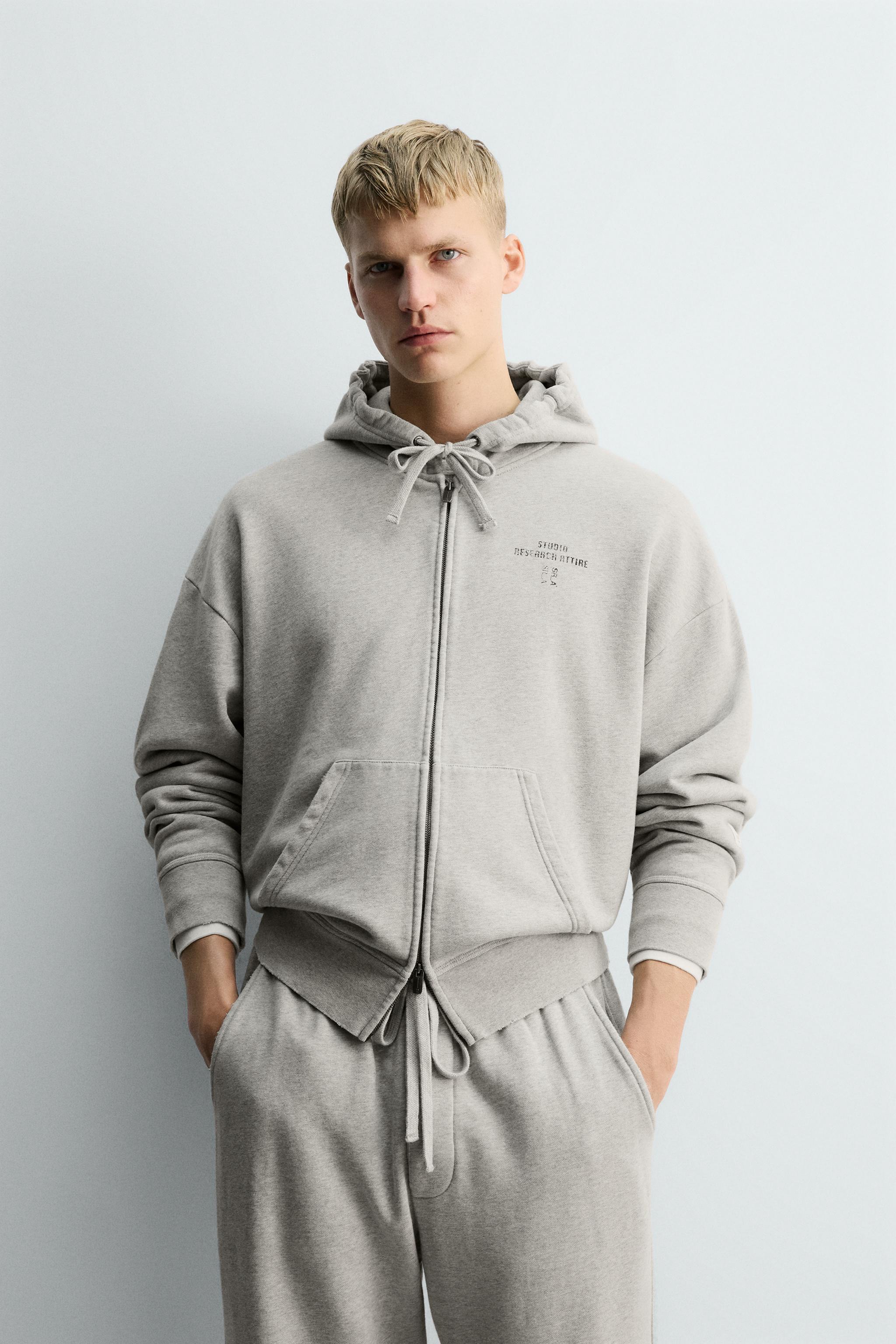 ✿ さち ✿ SWEAT À CAPUCHE ZIPPÉ X SR_A - Gris chiné | ZARA France