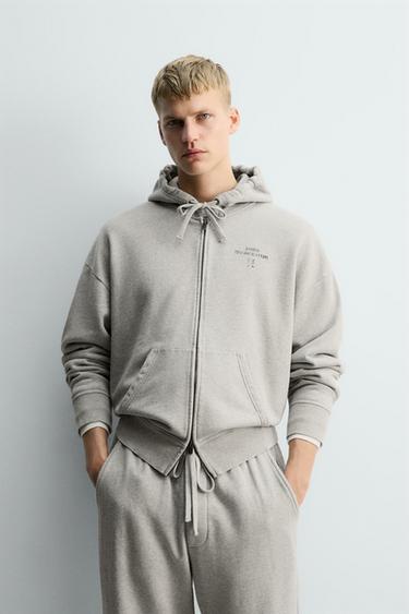 ZIP-UP HOODIE X SR_A - Grey marl by Zara