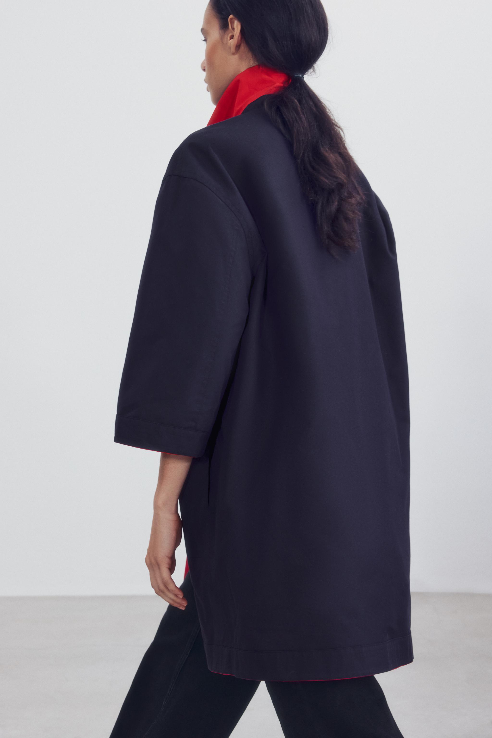 ZW COLLECTION リバーシブル ミディトレンチコート - レッド | ZARA