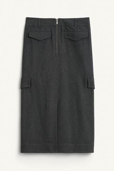 STRGHT CRG PCKTS SKRT - Gris moyen de Zara - Image 4