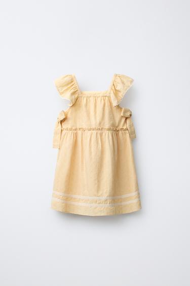 ROBE À LAÇAGES ET DENTELLE - Jaune de Zara - Image 1