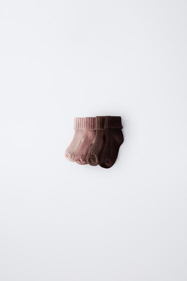 FOUR-PACK OF SOCKS IN A BOX - Brown by Zara