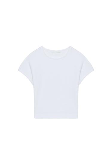 CROPPED SHORT SLEEVE T-SHIRT - White by Zara