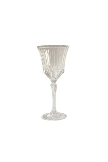 ENGRAVED-EFFECT CRYSTALLINE WINE GLASS - Transparent by Zara