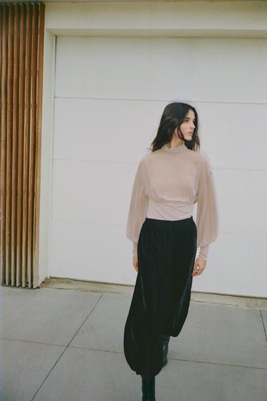 Zara VELVET PANTS - Black - Image 0