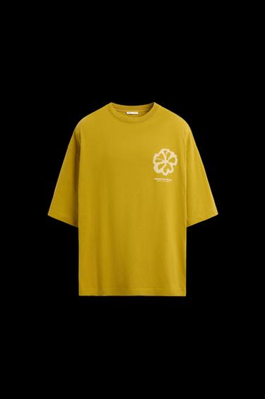 FLORAL PRINT T-SHIRT - Mustard by Zara