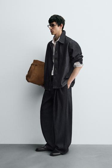 JEANS WIDE FIT PLIEGUES - Marino de Zara