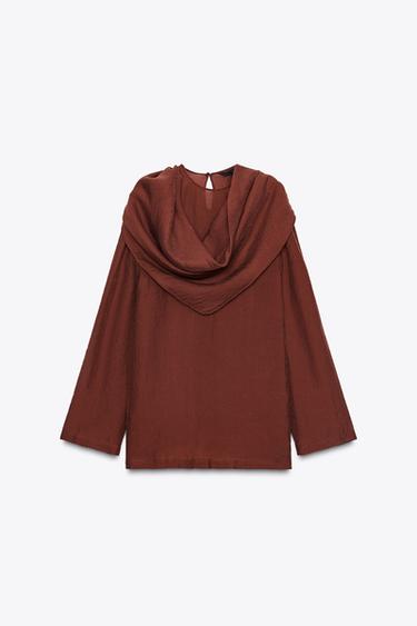 BLOUSE FLUIDE FOULARD MULTIPOSITION ZW COLLECTION - Tuile de Zara - Image 8
