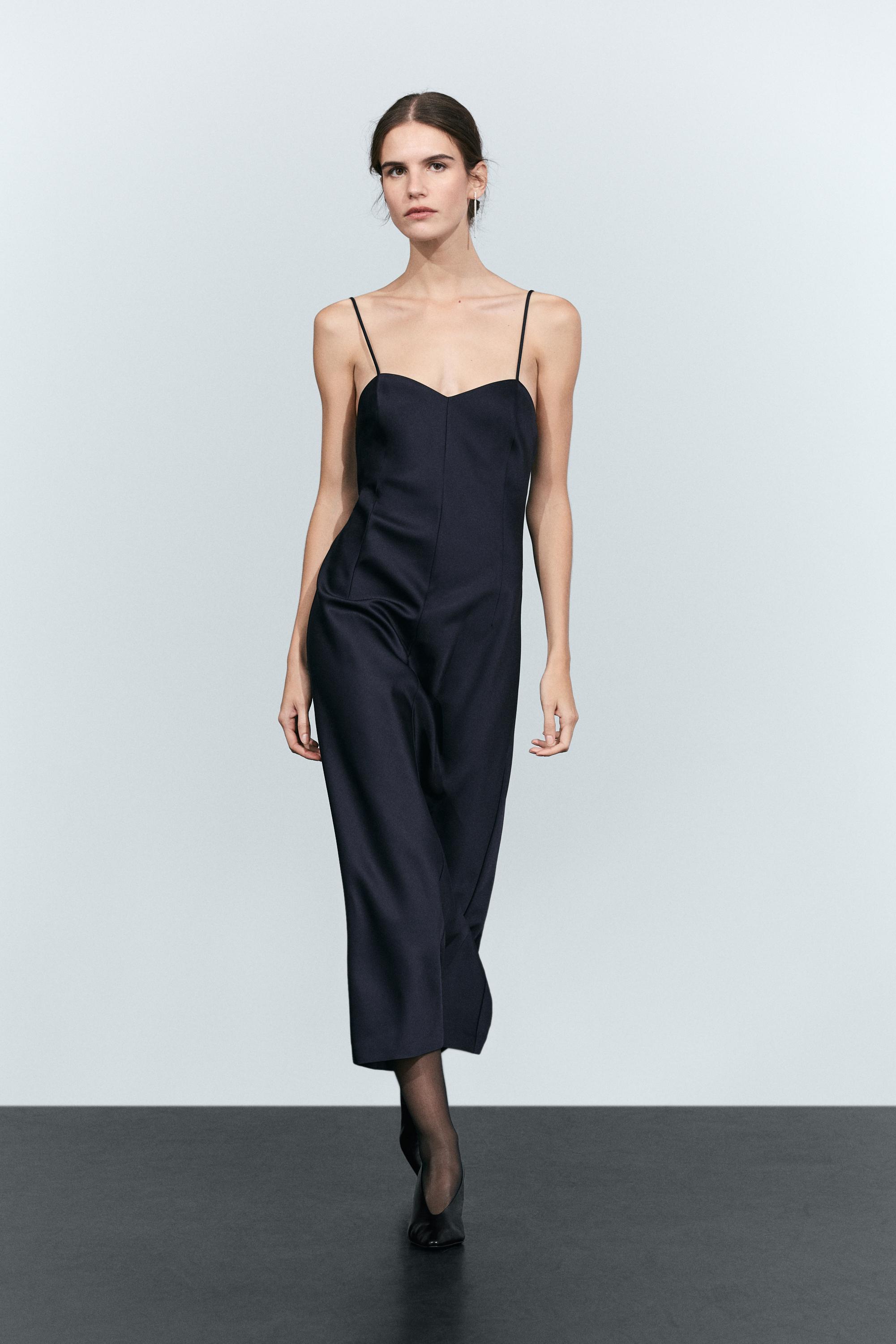 Robe midi à fines bretelles