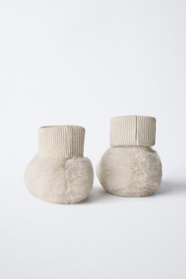 CHAUSSONS D’INTÉRIEUR ANIMAUX - Blanc écru de Zara - Image 4