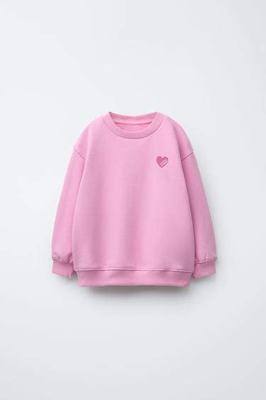 SWEATSHIRT BÁSICA CORAÇÃO - Rosa-médio da Zara