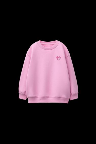 BASIC HEART SWEATSHIRT - Mid-pink by Zara