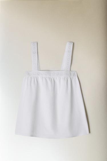 TOP COTON DENTELLE - Blanc de Zara - Image 5