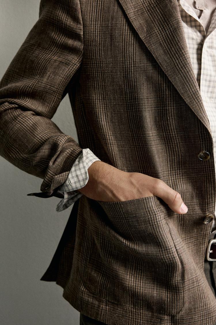 Blazer a cuadros de lino 100% 5