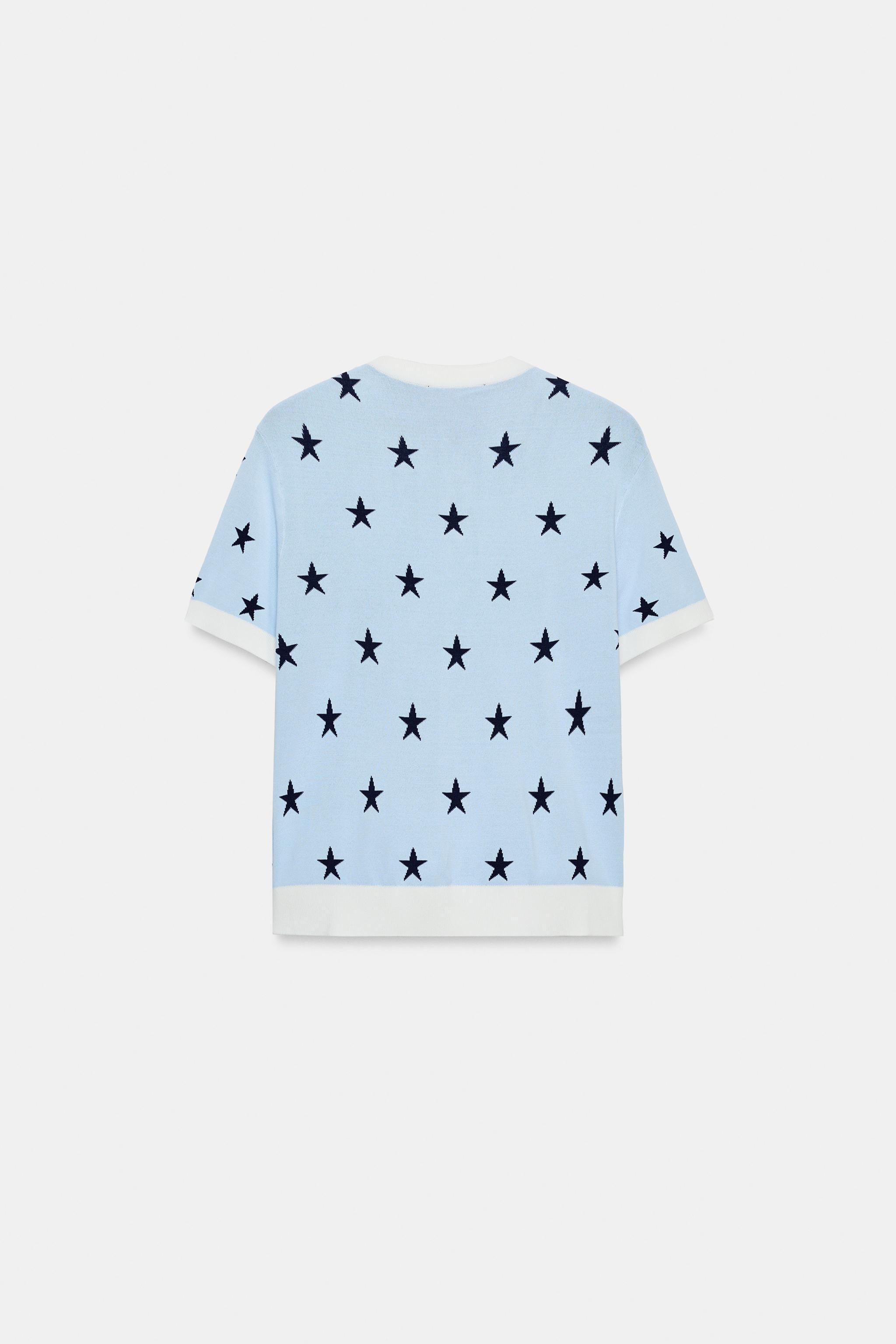 星柄ニットジャケット - ブルー | ZARA Japan / 日本