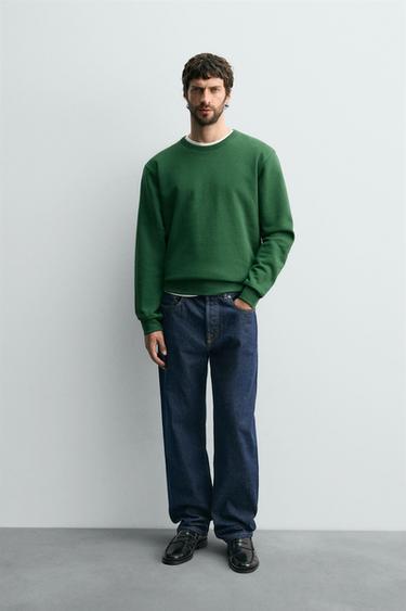 SWEATSHIRT CREWNECK BÁSICA - Verde da Zara