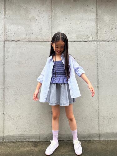 ゴムウエストTシャツブルーZaraのゴムウエストTシャツ - ブルー 