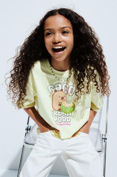 T-SHIRT MED CAPIBARA CAPYFUN © PRINT - lime fra Zara